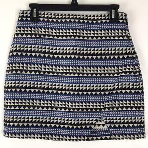 NWT BCBGeneration Academy Woven Mini Skirt Knit Geometric Stripe Pattern Size 4